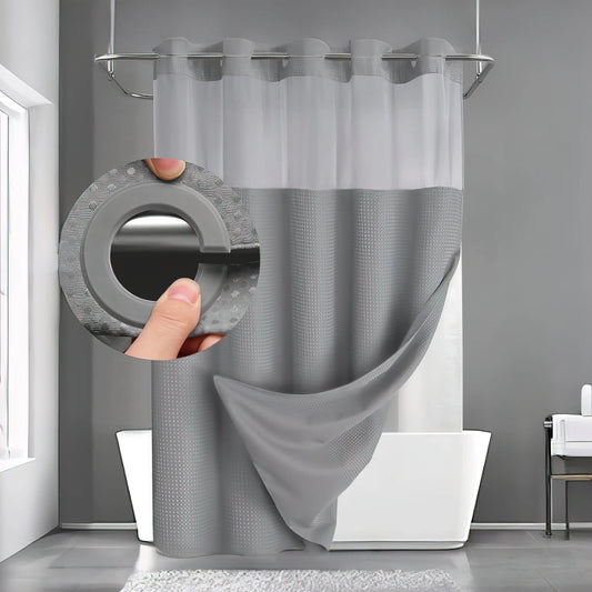 Goodinary® No Hook Shower Curtain 0
