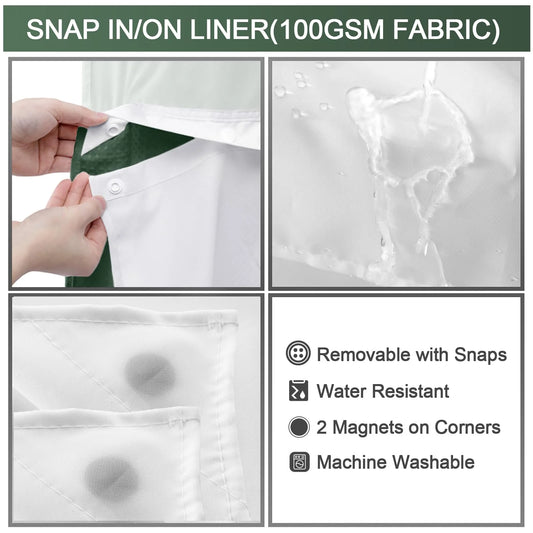 Goodinary® No Hook Shower Curtain 4