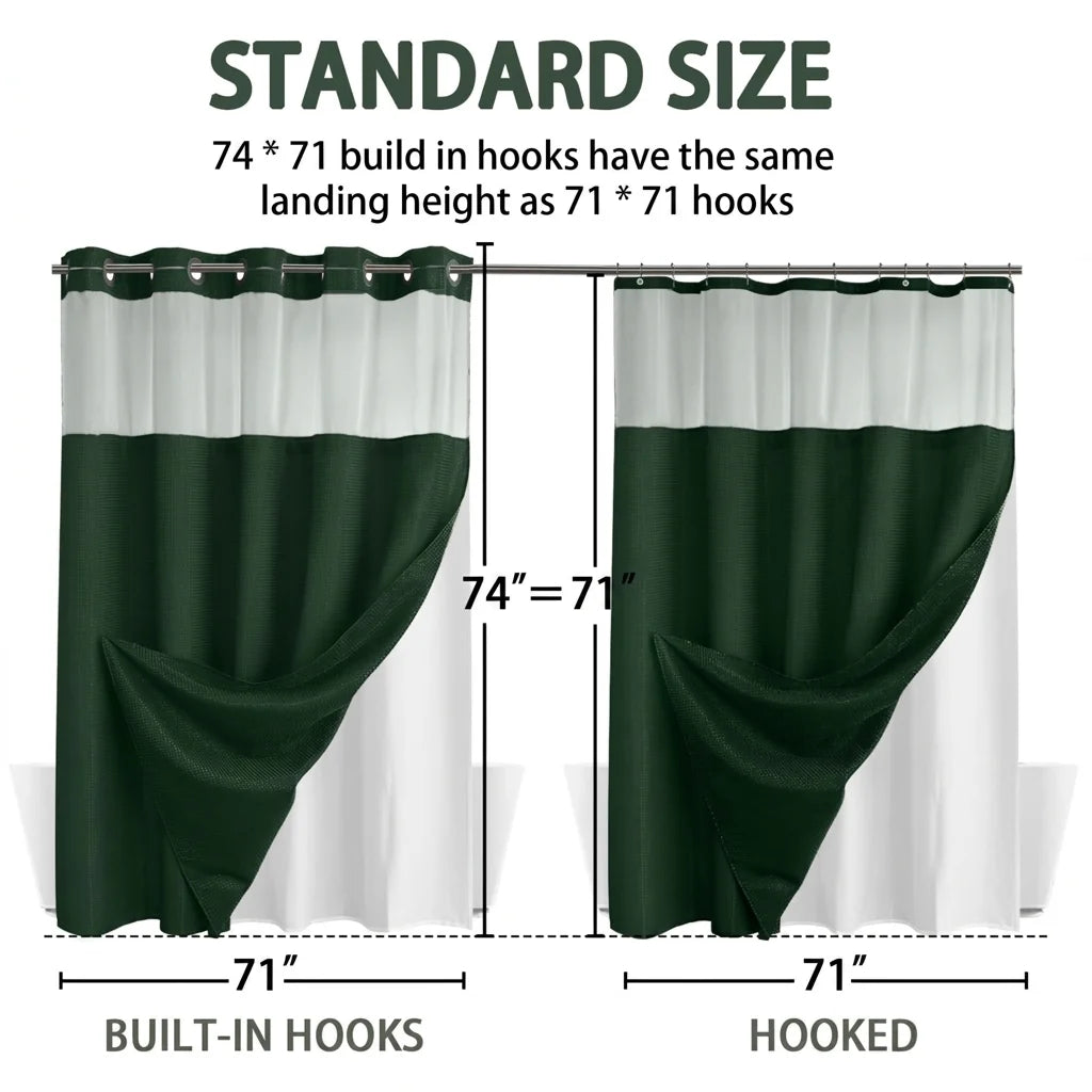 Goodinary® No Hook Shower Curtain 5