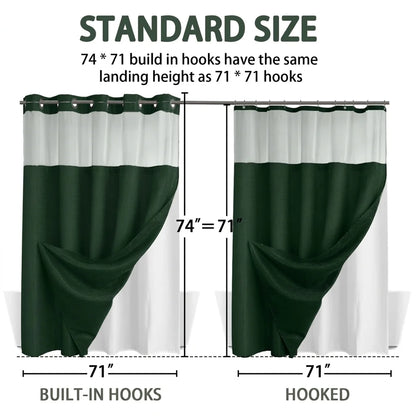 Goodinary® No Hook Shower Curtain 5