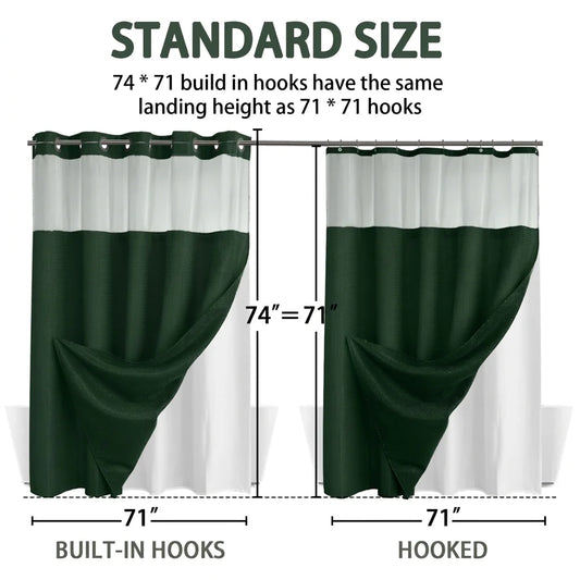 Goodinary® No Hook Shower Curtain 5