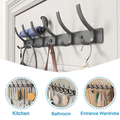 Goodinary® Over Door Hook Organizer Rack with 5 Hooks 4