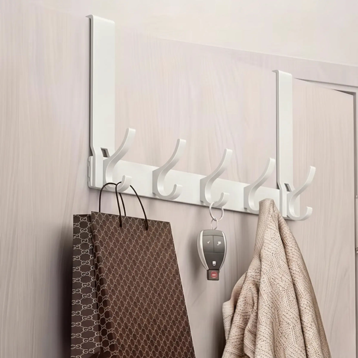 Goodinary® Over Door Hook Organizer Rack with 5 Hooks 7