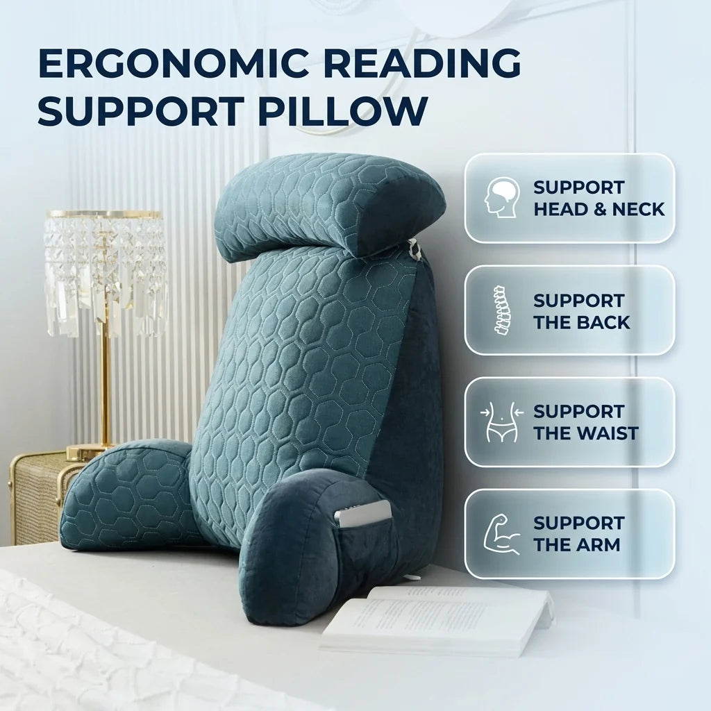 Goodinary® Reading Lounge Cushion with Side Pockets 4