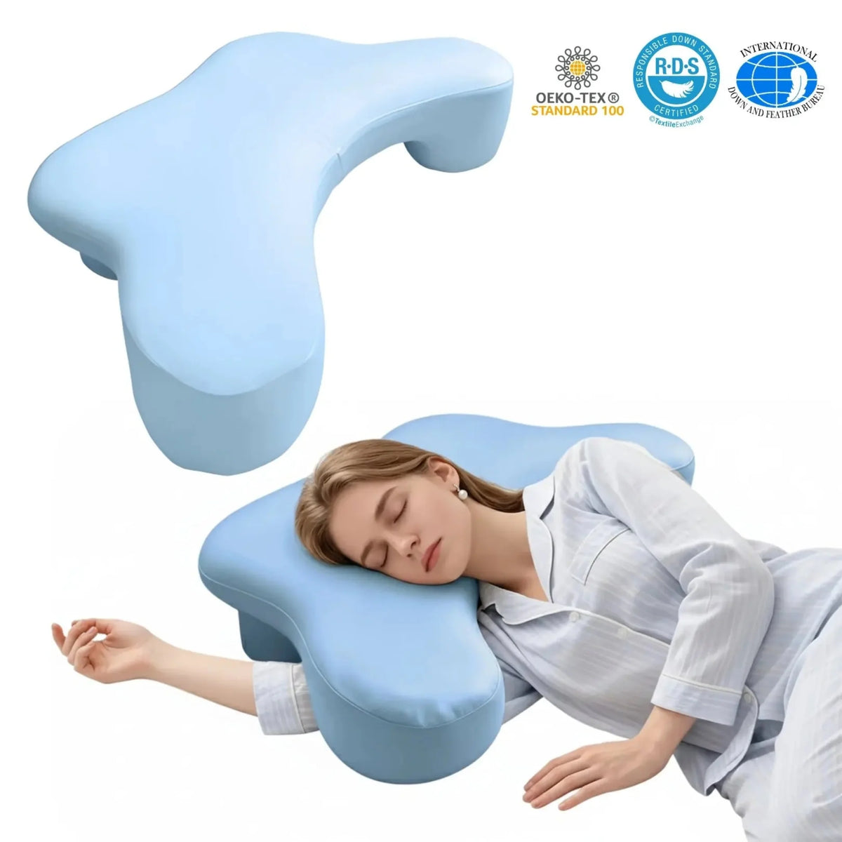 Goodinary® Side Sleeper Pillow with Arm Holes 1