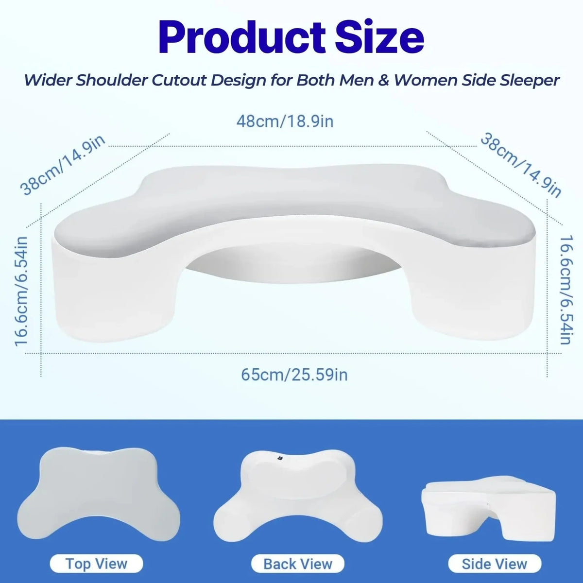 Goodinary® Side Sleeper Pillow with Arm Holes 8