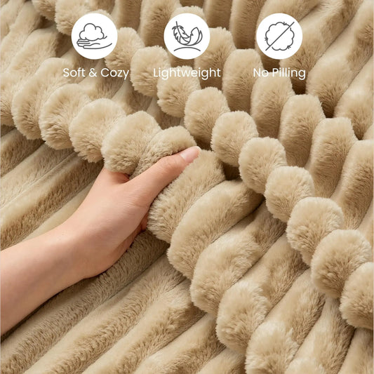 Goodinary® Soft Faux Rabbit Fur Blanket 4