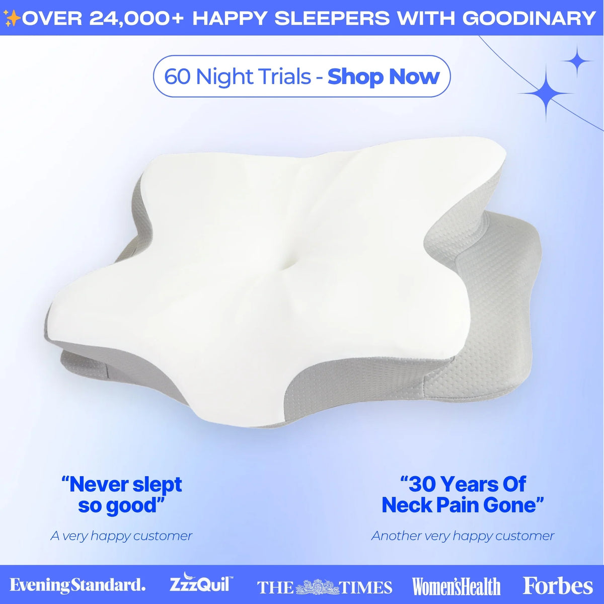 Goodinary® Ultra Cooling Contour Memory Foam Pillow 1