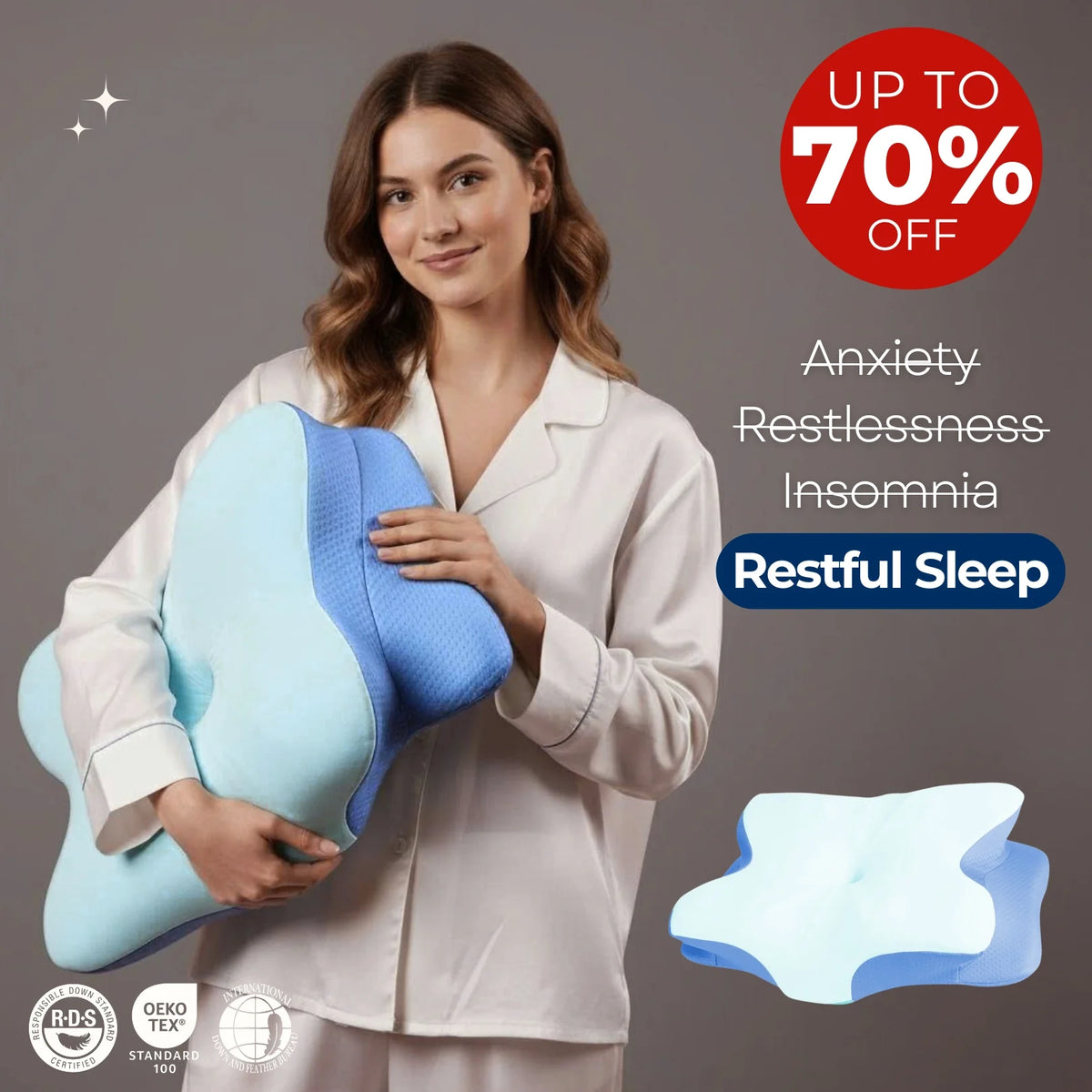 Goodinary® Ultra Cooling Contour Memory Foam Pillow 2