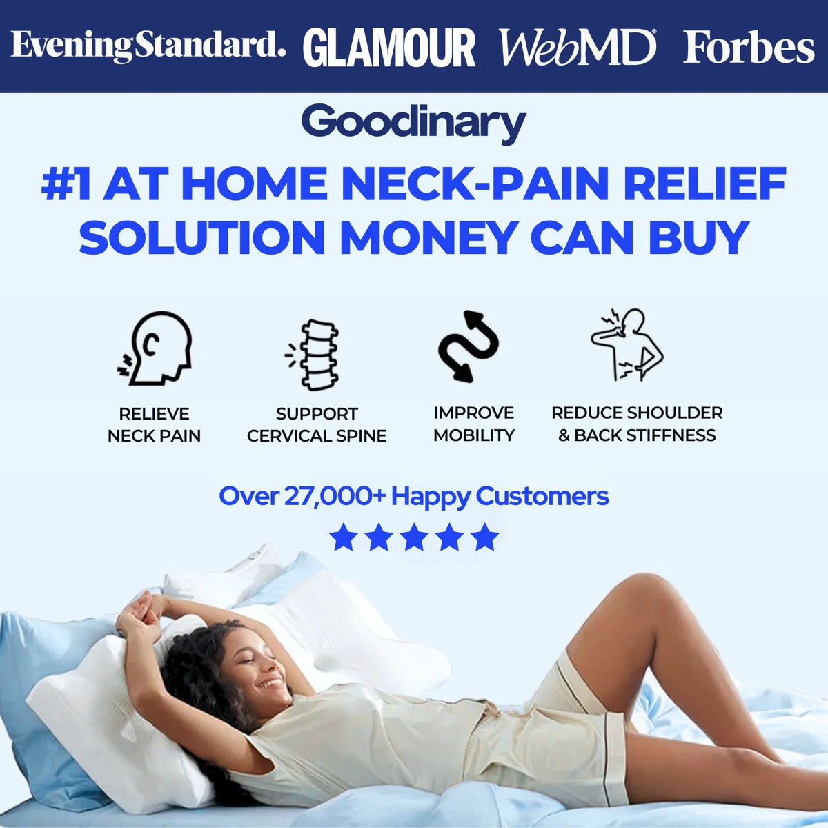 Goodinary® Ultra Cooling Contour Memory Foam Pillow 7