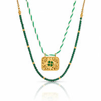 Green Clover Charm Necklace - 18K Gold Plated 0