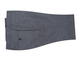 Grey Flat Front Textured Weave Dress Pants 0