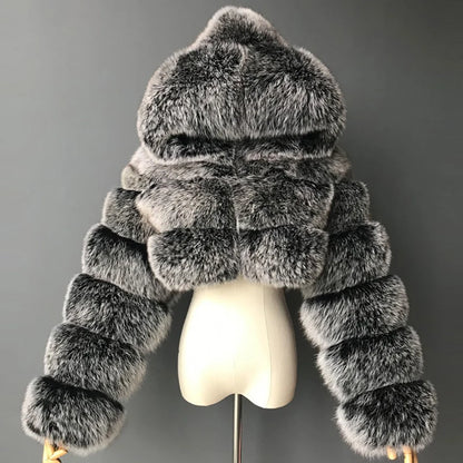 Luxe Cropped Faux Fur Jacket