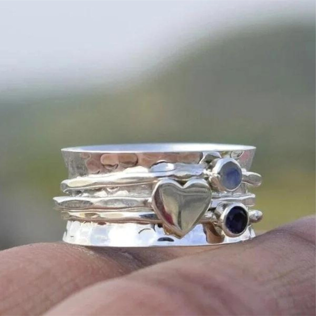 Handcrafted Heart-Spinning Ring 0