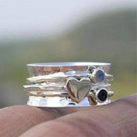 Handcrafted Heart-Spinning Ring 0
