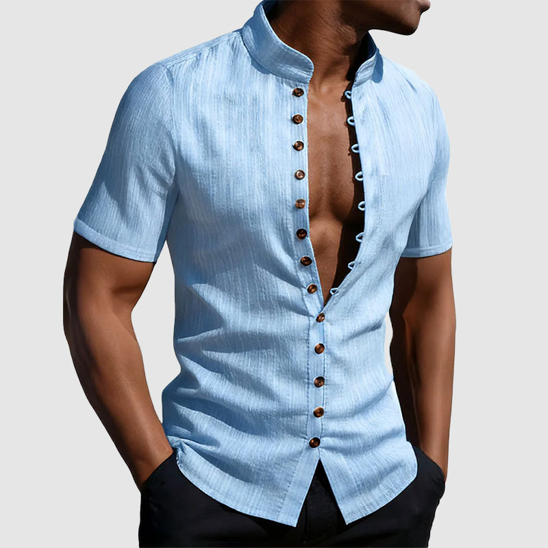 Harry | Coastal Mandarin Shirt 1