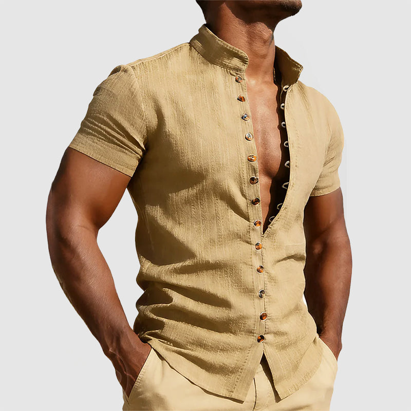 Harry | Coastal Mandarin Shirt 3