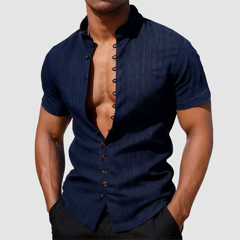 Harry | Coastal Mandarin Shirt 4
