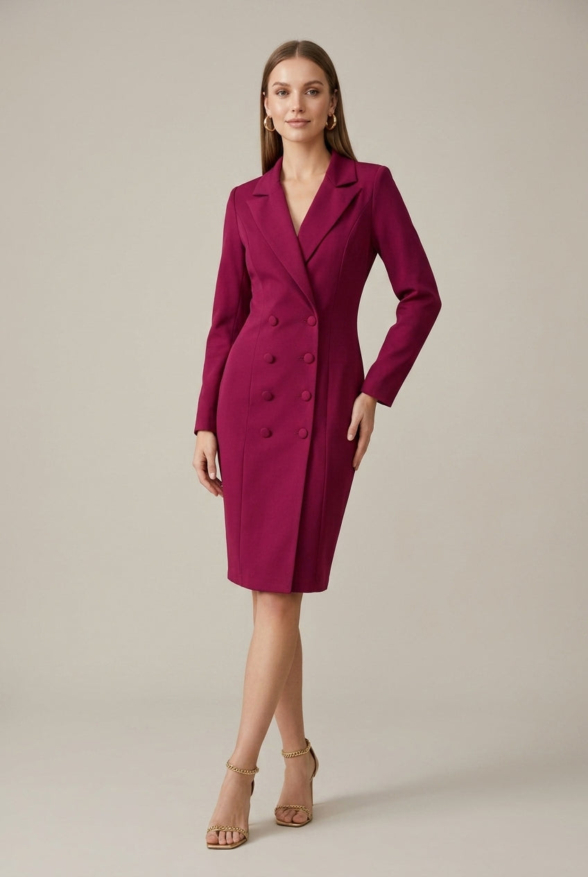 Heather | Double-Breasted Blazer Dress 0