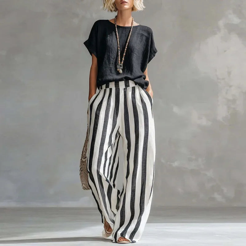 Helen | High-Waisted Linen Set 1