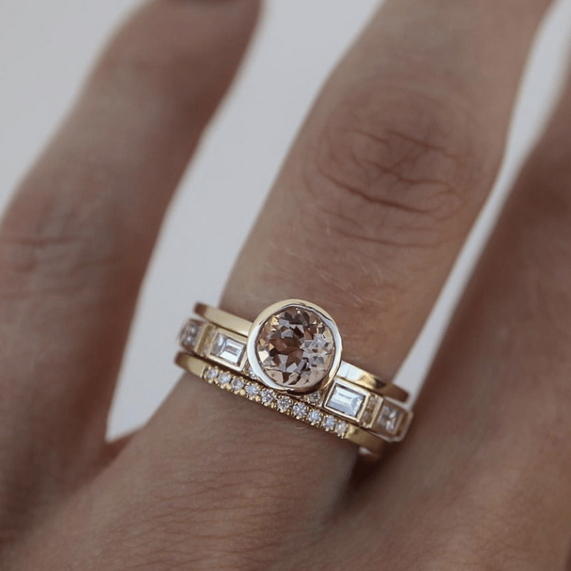 Hope - Gold Rings Set Featuring Inlaid Crystals 0
