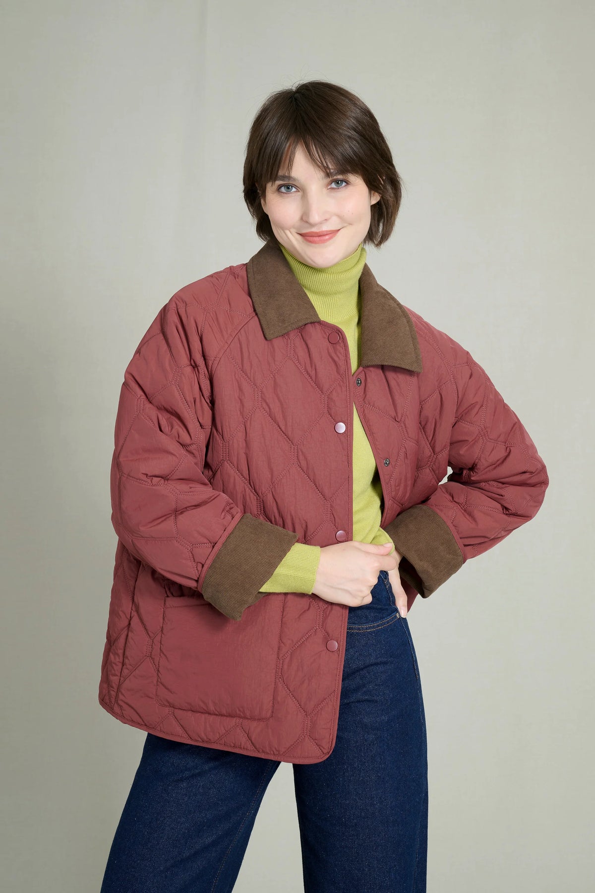 ISABELLA BORDEAUX QUILTED JACKET 0