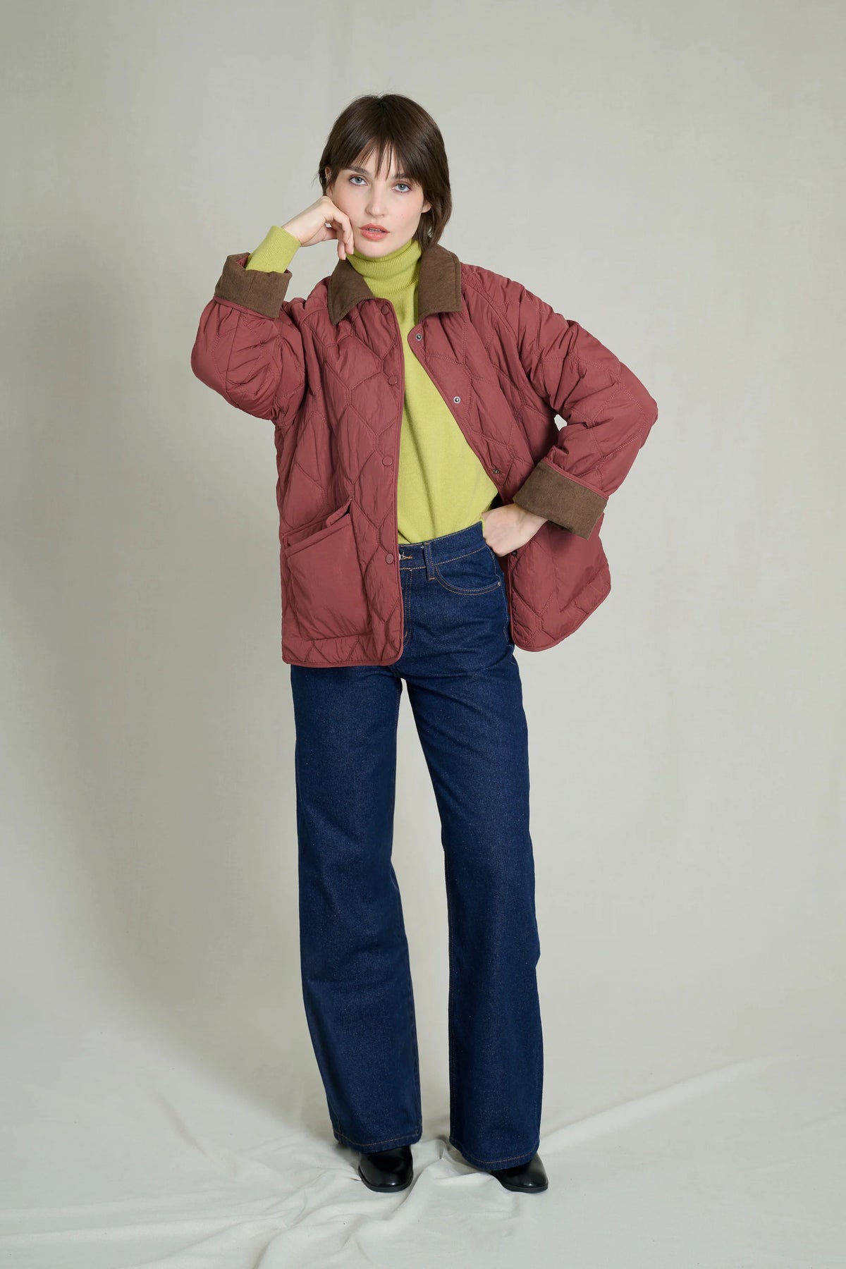 ISABELLA BORDEAUX QUILTED JACKET 1