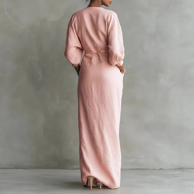 Isadora | Women's V-Neck Wrap Maxi Dress 1