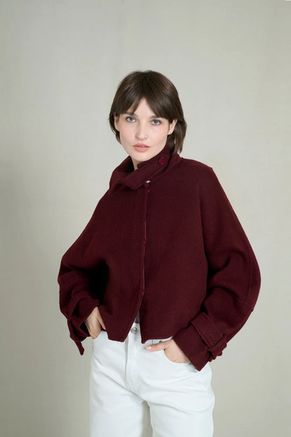 JADE PREMIUM PURE WOOL SHORT COAT 0