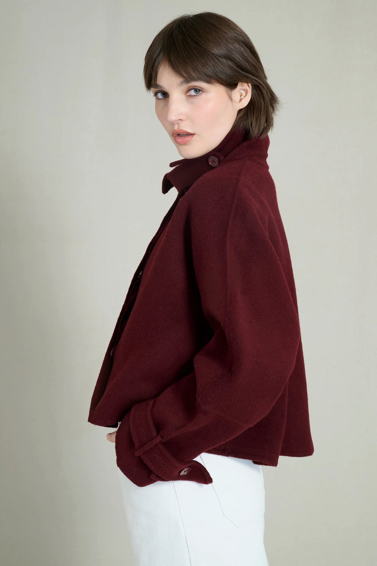 JADE PREMIUM PURE WOOL SHORT COAT 2
