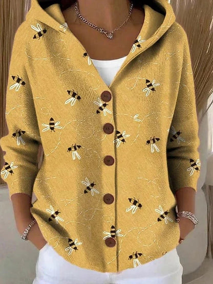 Jenna | Elegant  Button Hooded Sweater 1
