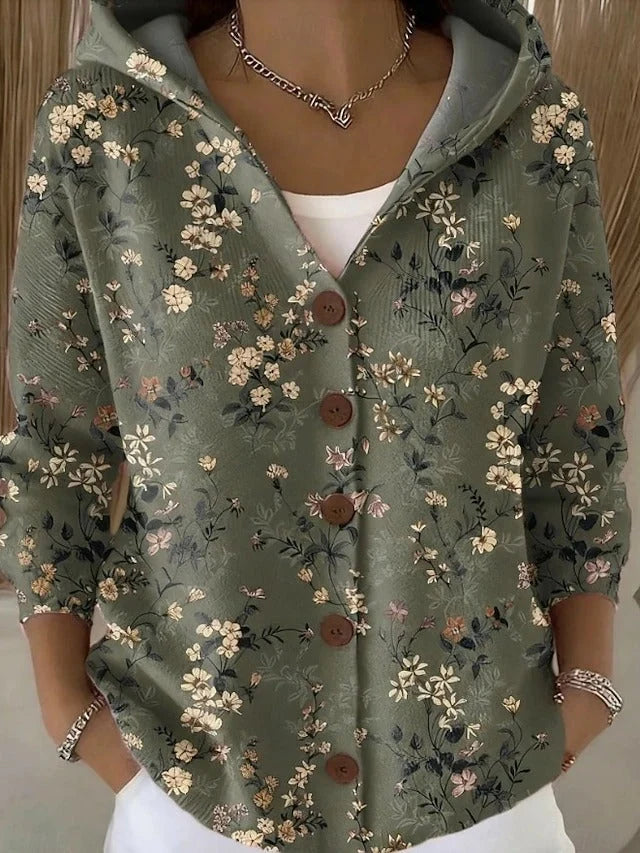 Jenna | Elegant  Button Hooded Sweater 3