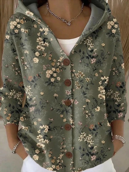 Jenna | Elegant  Button Hooded Sweater 3