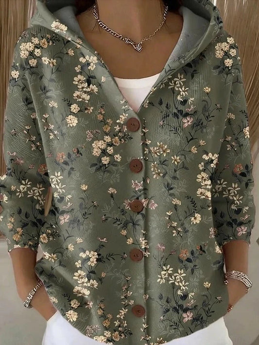 Jenna | Elegant  Button Hooded Sweater 3
