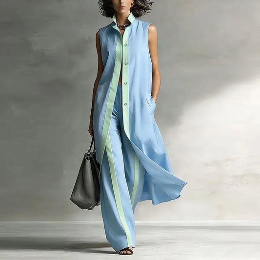 Jenna | Women's Sleeveless Wide Leg Two Piece Set 1