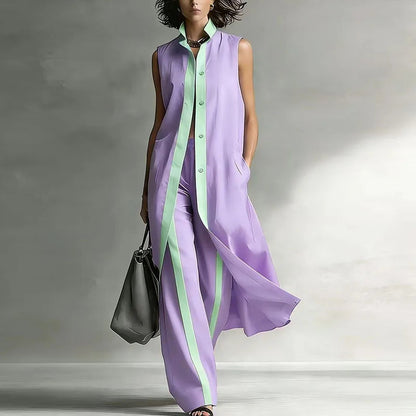 Jenna | Women's Sleeveless Wide Leg Two Piece Set 2