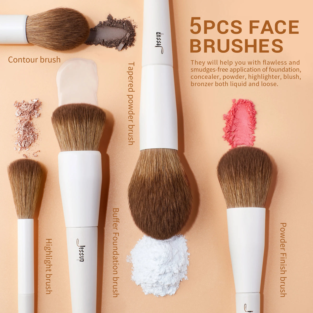 Jessup Makeup Brushes 14pc Makeup Brush set Synthetic Foundation Brush Powder Contour Eyeshadow Liner Blending Highlight T329 1