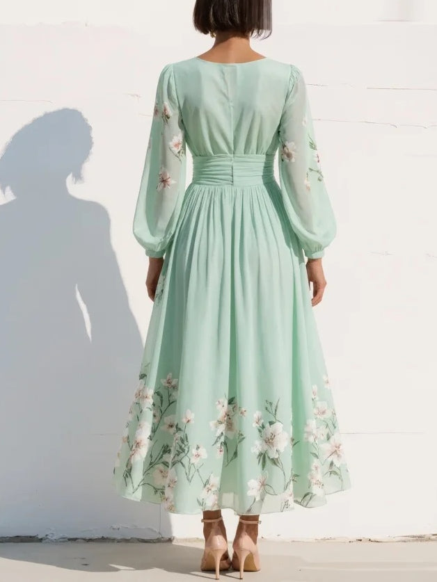 Katrina | Floral V-Neck Midi Dress 1