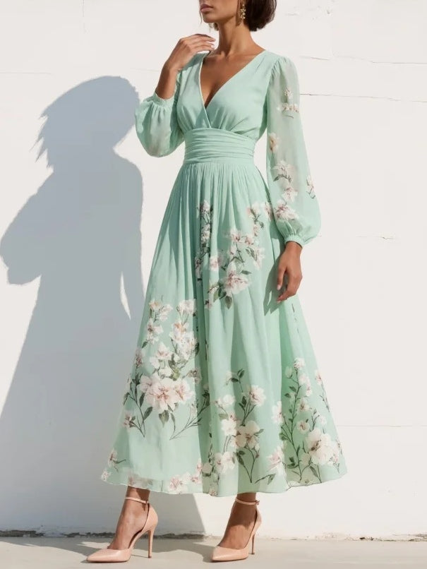 Katrina | Floral V-Neck Midi Dress 2