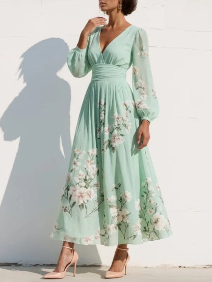 Katrina | Floral V-Neck Midi Dress 2