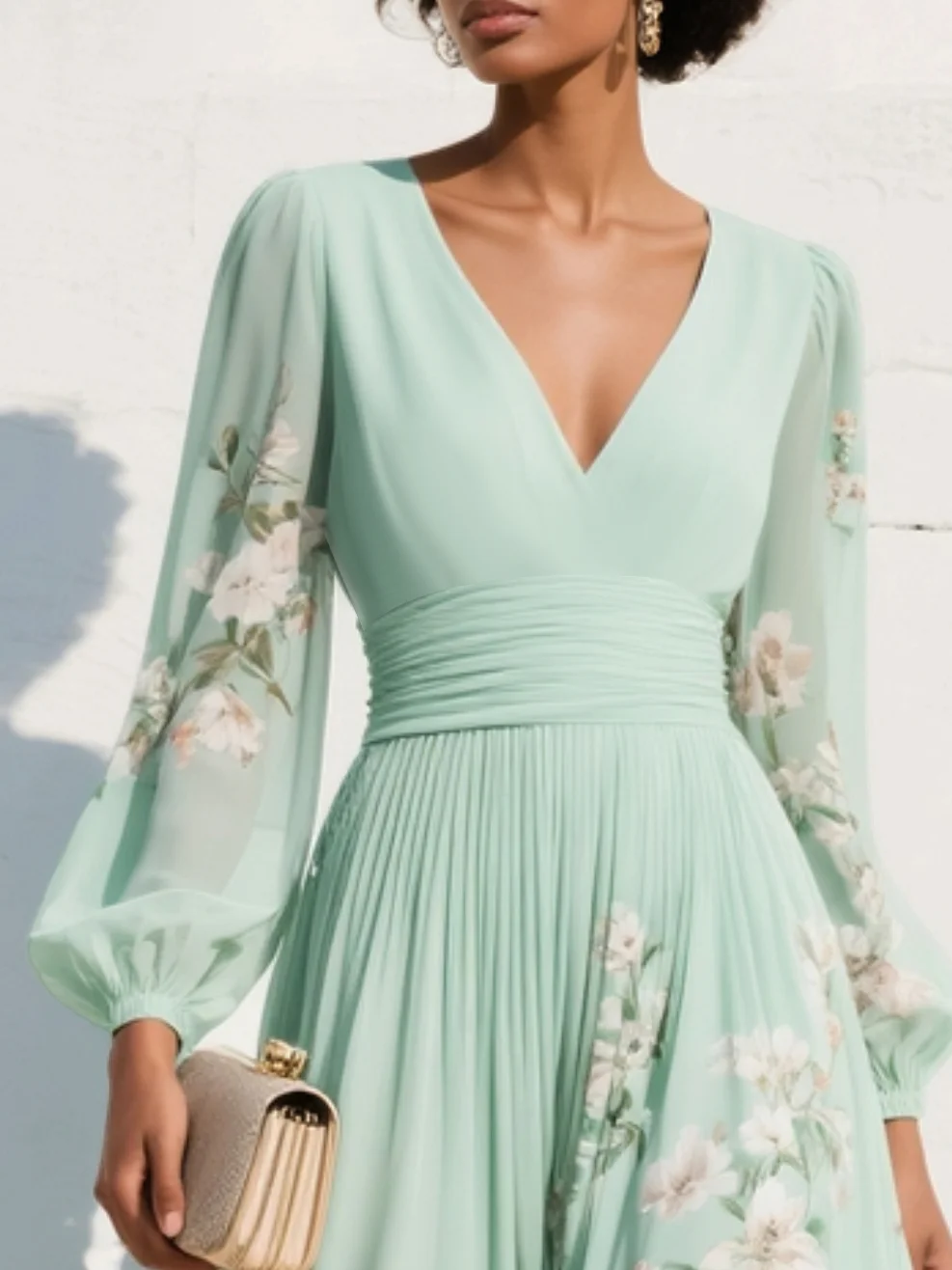 Katrina | Floral V-Neck Midi Dress 3