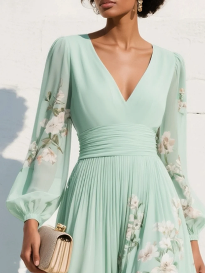 Katrina | Floral V-Neck Midi Dress 3