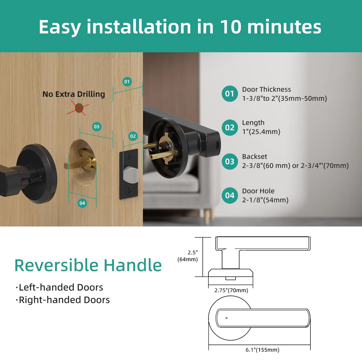 Keyless Entry Door Lock With Handle 1