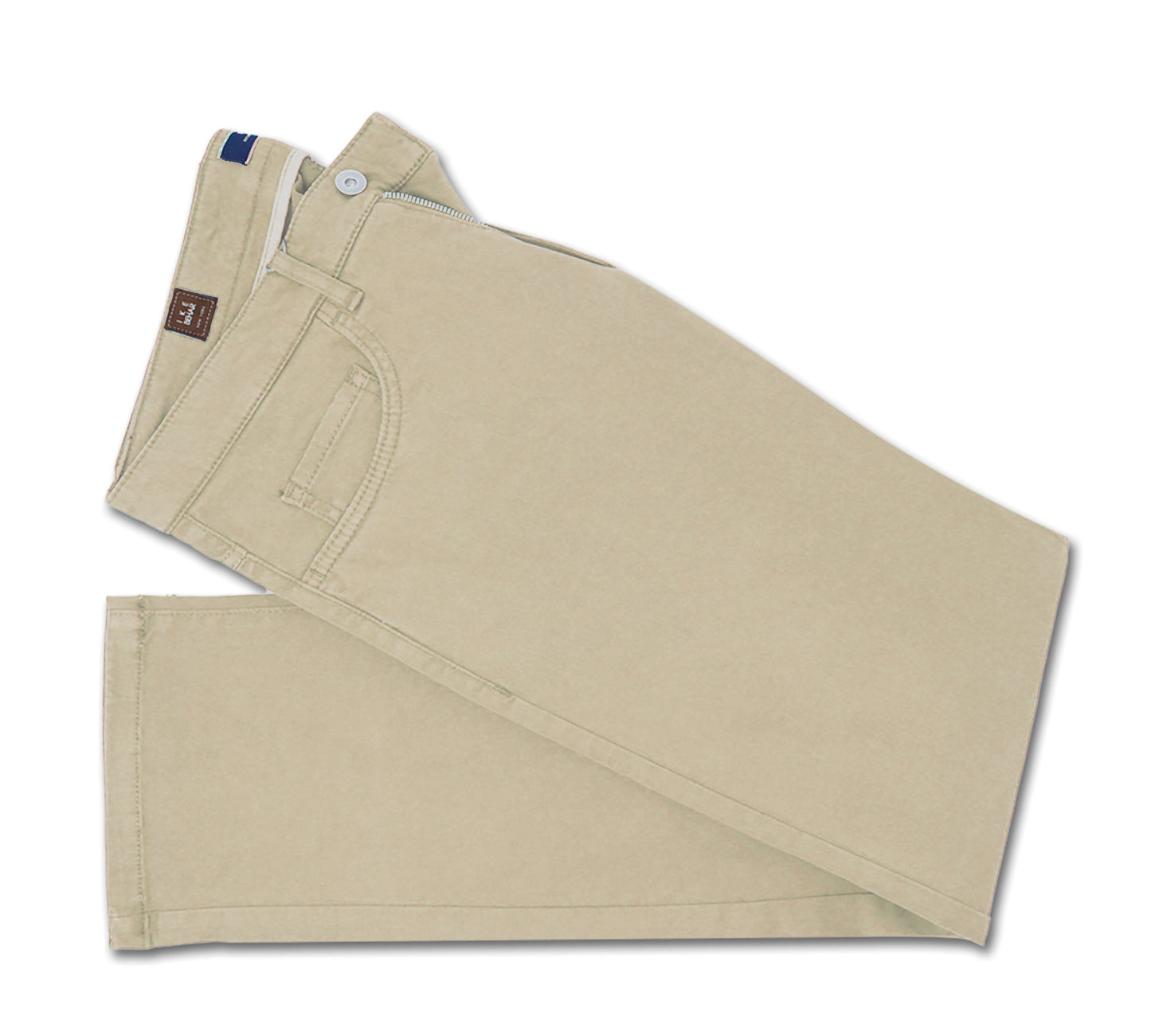 Khaki Techno-Stretch Sateen 5 Pocket Pants 0