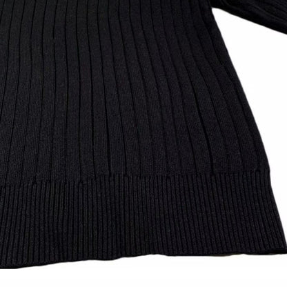 Knit Polo Sweater with Lapel Collar and Ribbing 8
