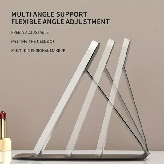 LED Makeup Mirror 3 Colors Lighting Dimmable with Touch Screen Fold Cosmetic Makeup Mirror Rechargeable Tabletop for Travel Home 3