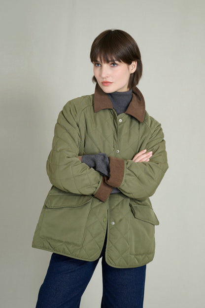 LUNA KHAKI QUILTED JACKET 0
