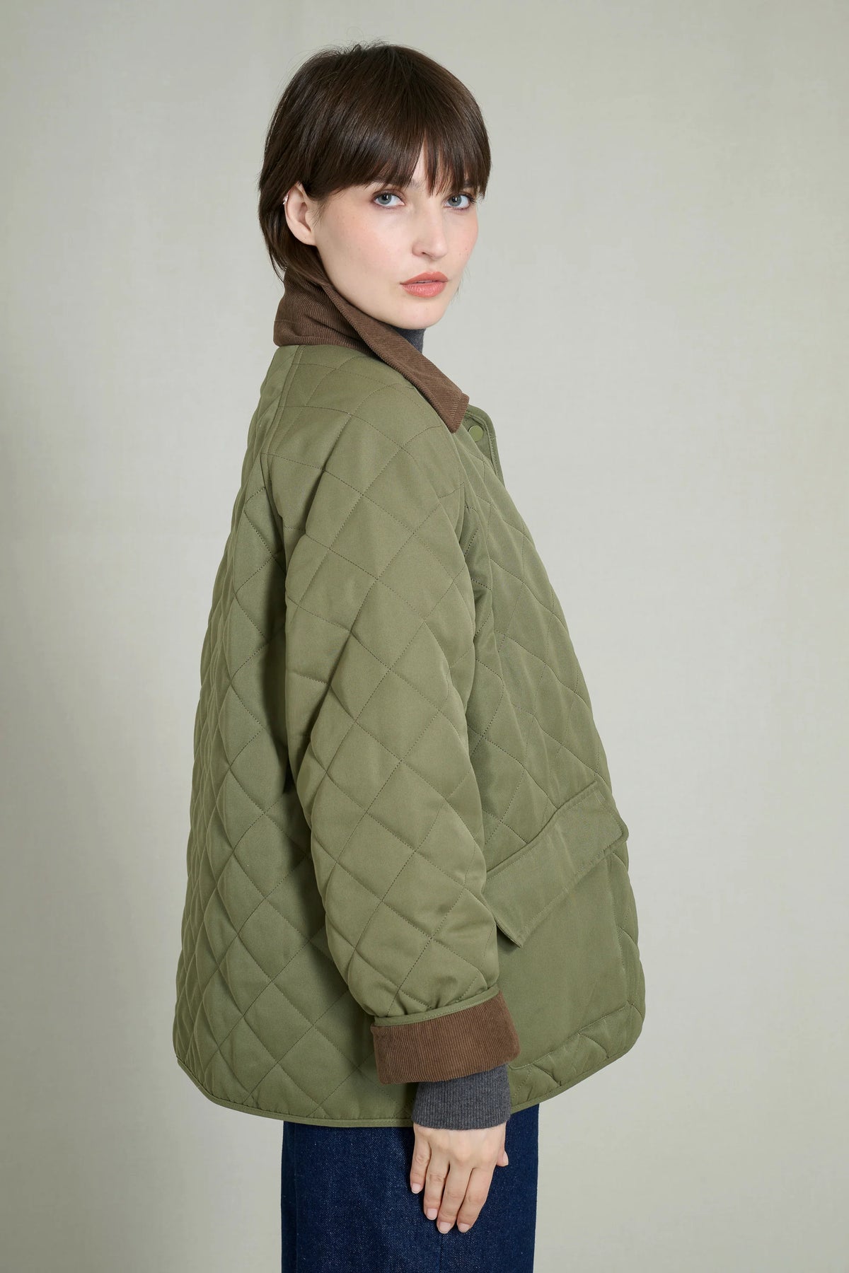 LUNA KHAKI QUILTED JACKET 2