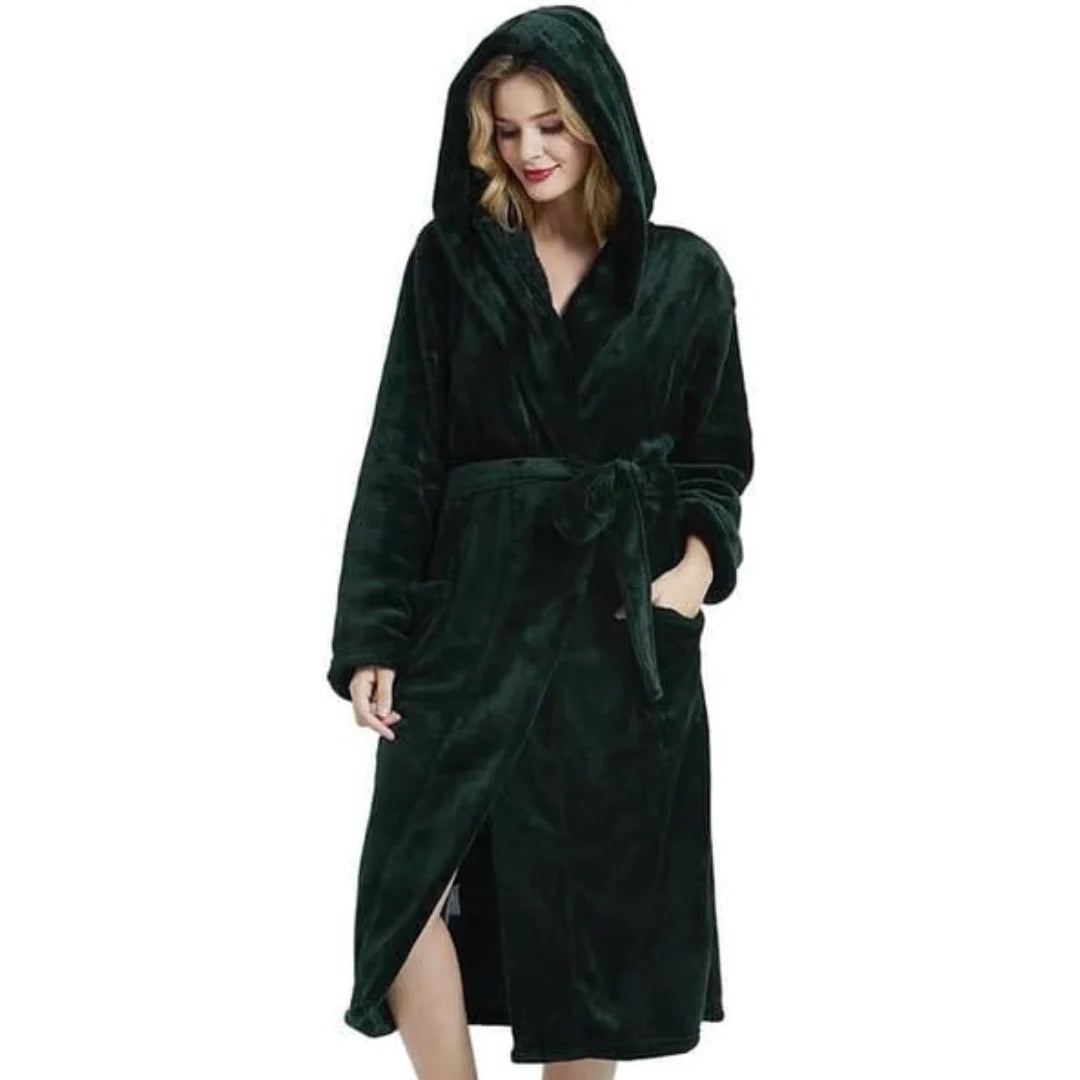 Ladies Fleece Bathrobe with Hood – Vivianne 7