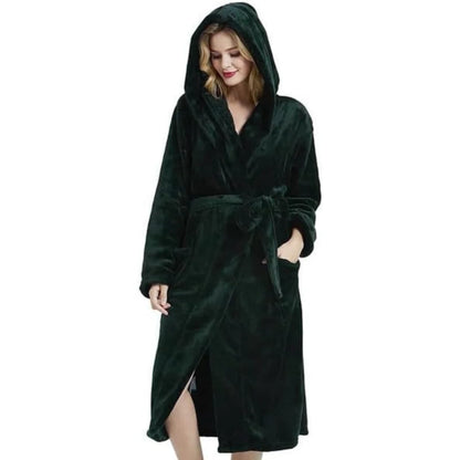 Ladies Fleece Bathrobe with Hood – Vivianne 7